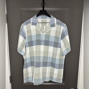 ✨✨ Madewell NWT Men's Short Sleeve Button Up | Cotton-Linen Blend | XL | Seaside